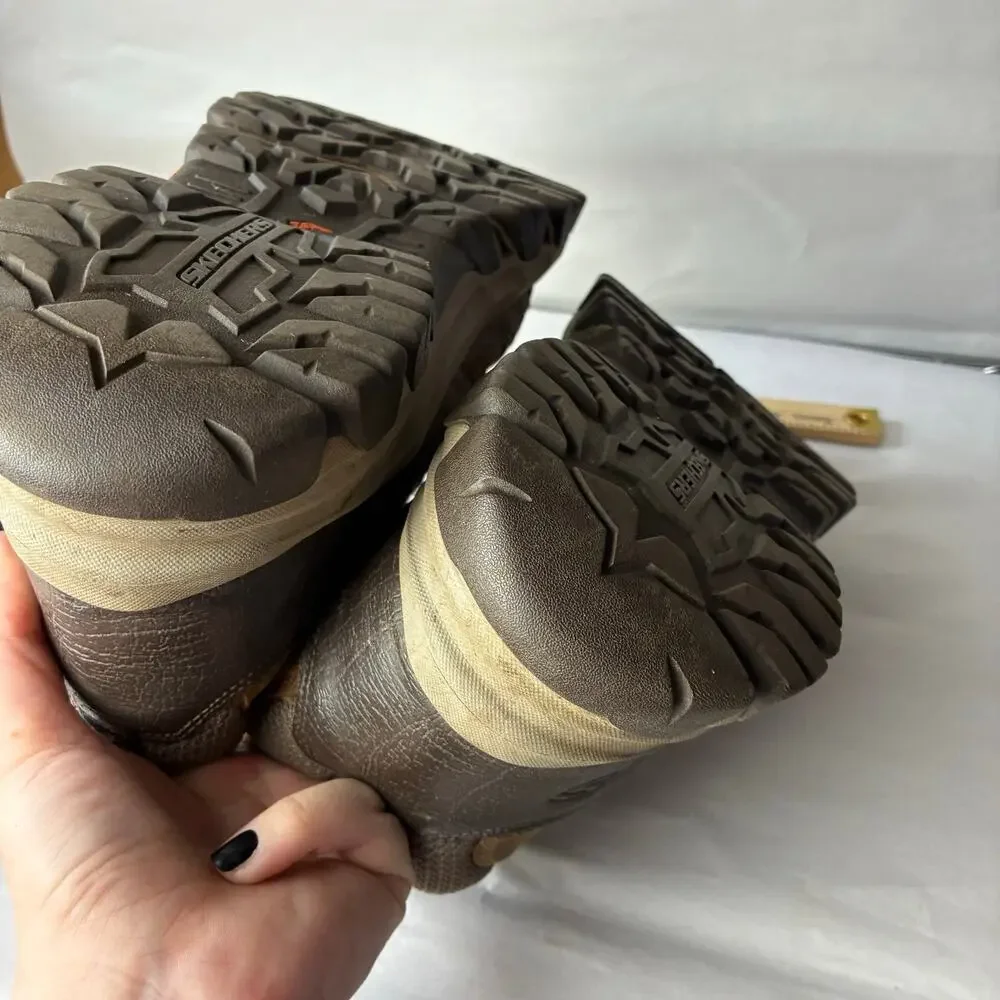 Skechers Relaxed Fit Hiking Boots Men's 11.5 Waterproof Goodyear Brown Leather